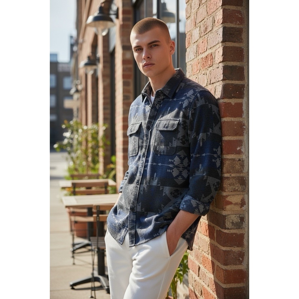 Faherty Brand TVE Legend Grey Blue Earth Sweater‎ Shirt Sz XXL
